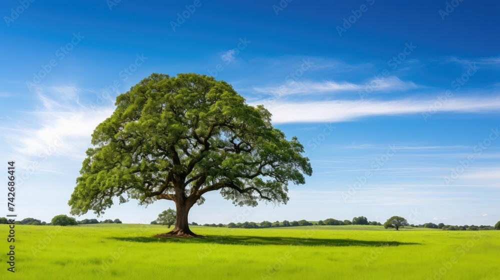 Obraz premium solitude isolated oak tree