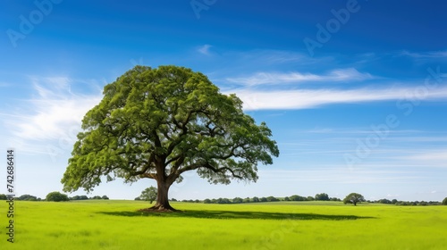 solitude isolated oak tree