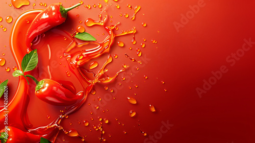 Red background with isolated paprika.