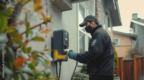 Certified technicians install home EV charging stations, provide maintenance services for home electric vehicle battery chargers, EV technology for residential use.
