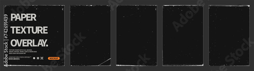 Vintage Paper Texture Overlay Collection for Creative Design. Set of high-quality black paper texture overlays, perfect for adding a vintage, worn look to graphic projects. Realistic texture overlay.
