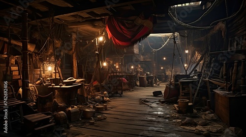 cannon pirate ship interior photo