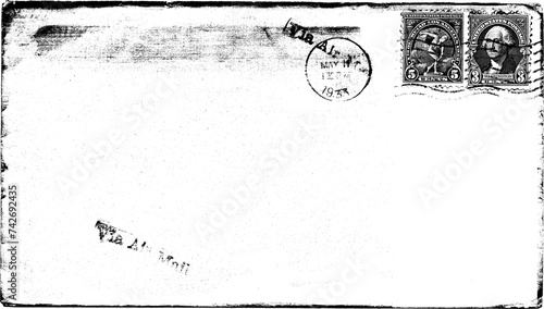 Vintage envelope texture with a transparent background