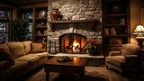 cozy family room fireplace