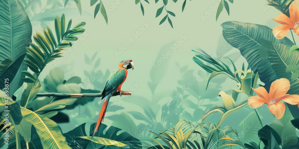 Tropical nature abstract background. Summer and environment concept. Generative ai. Tropical nature abstract background. Summer and environment concept. Generative ai.