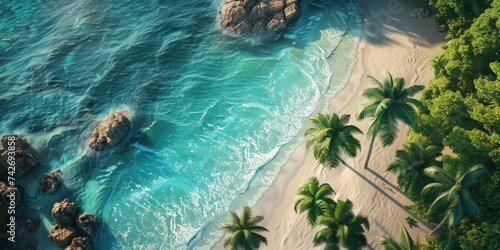 Tropical nature abstract background. Summer and environment concept. Generative ai.