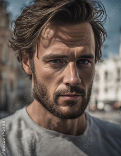 Portrait of a Handsome Man - Stock Image