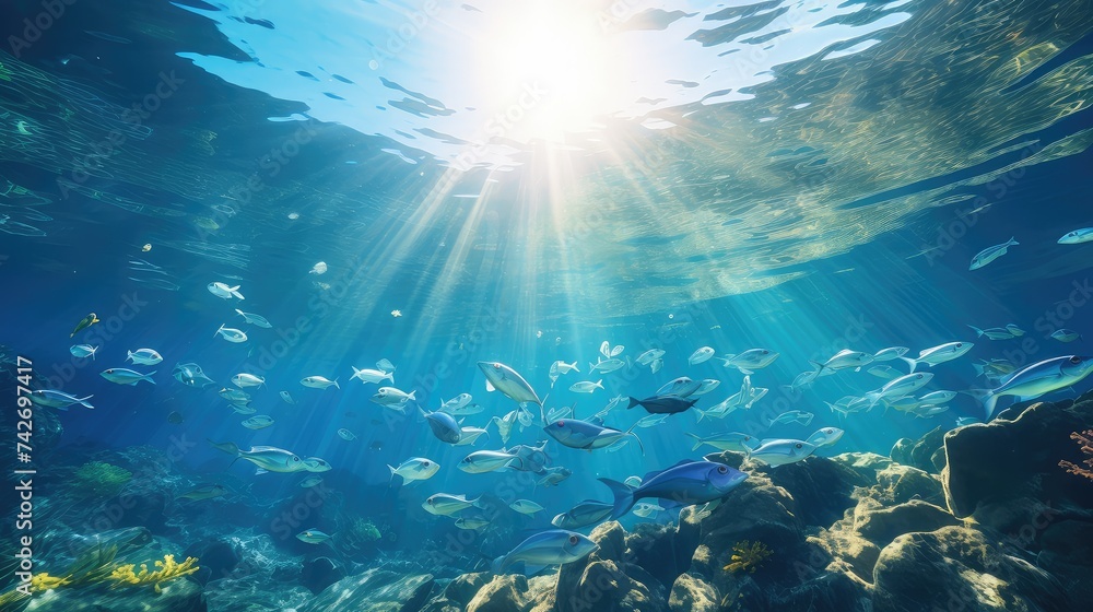 Fototapeta premium catch fish in lake