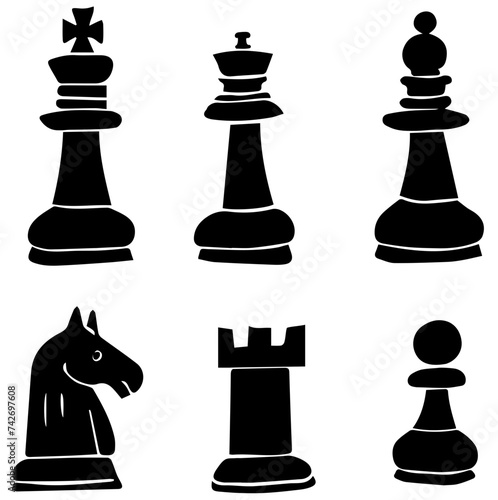 Chess pieces vector transparent background PNG clipart