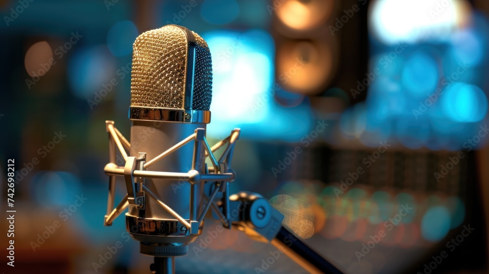 Personalities and guests record programs on radio stations. Personalities and guests record programs on radio stations.