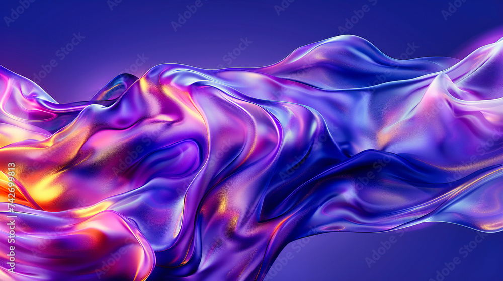 Holographic Dreams: Vibrant Liquid Textures in Purple and Blue, Evoking Futuristic Elegance
