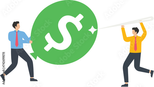 Economic inflation and price increase, Debt crisis and financial business debt concept,

