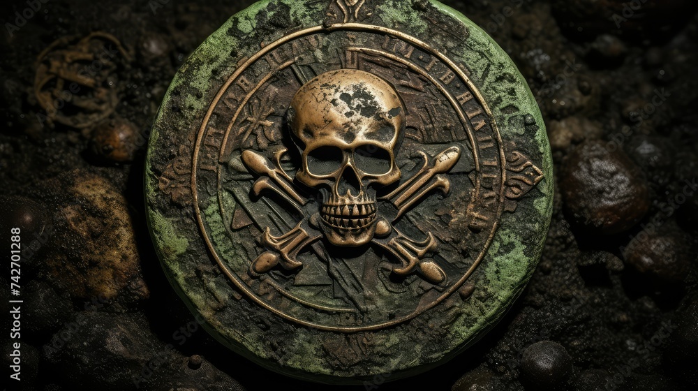 silver pirate coin