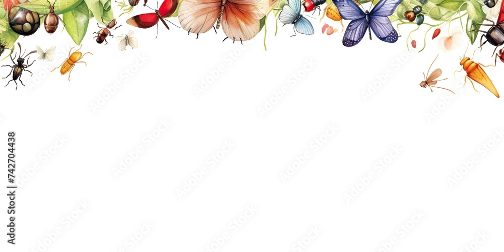 Mock Insect Watercolor draw paint style insect template mock up on canvas paper ...