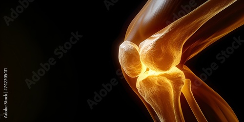 Detailed D illustration of a knee in pain showing medical accuracy. Concept Knee Pain Anatomy, Detailed Illustration, Medical Accuracy, 3D Rendering