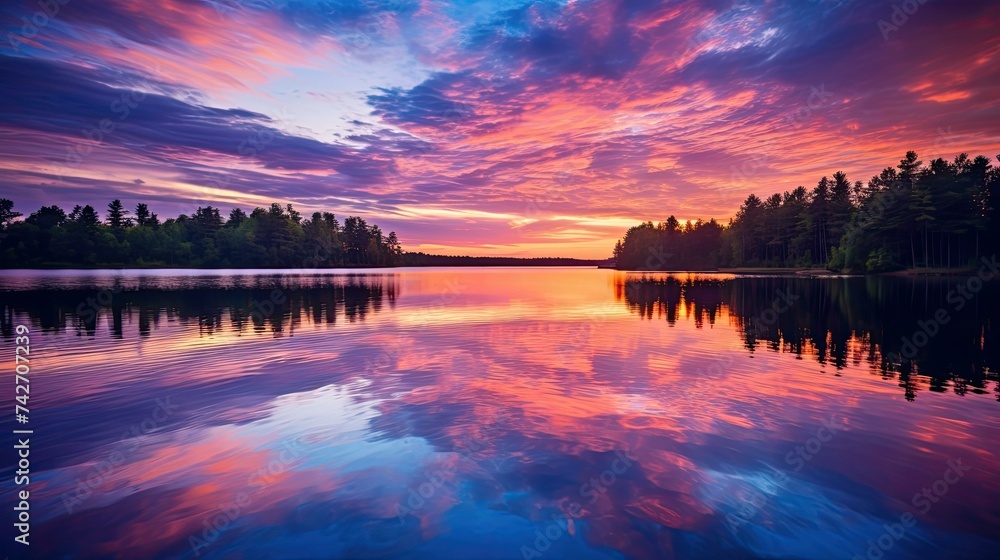 nature sunrise lake