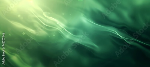 A green blurry background is illuminated with light coming from various angles, showcasing abstract minimalism and colorful gradients.