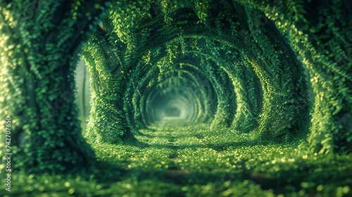 Dreamy Forest Railway: A Magical Path Leading Through a Green Wonderland, Inviting Imagination and Wanderlust