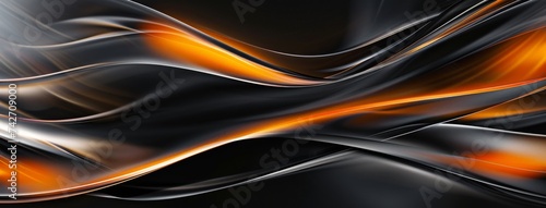 black abstract background with lines and orange gradient