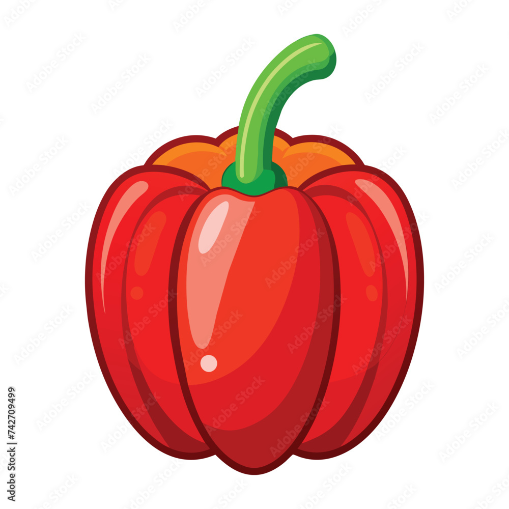 Vector of illustration Bell pepper on white Vector of illustration Bell pepper on white
