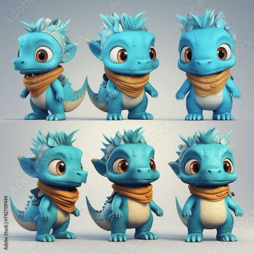 Concept design of of cute cartoon dragon monster  © Karlicia
