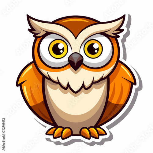 Wise Owl Sticker: Infuse Joy into Your Designs with this Clever Vector Art