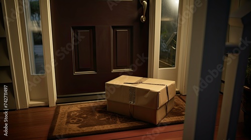 shipment package at the door In