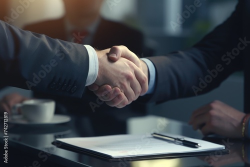 Professional handshake, ideal for business presentations