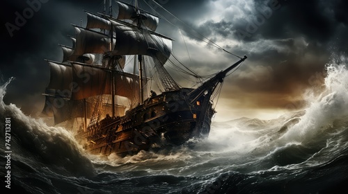 adventure pirate ship storm photo