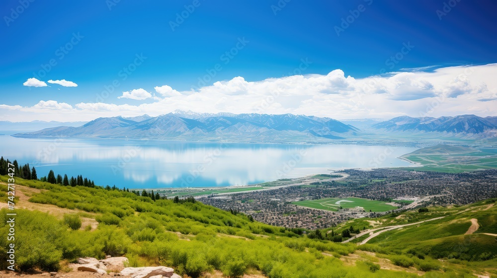 Naklejka premium skiing salt lake utah