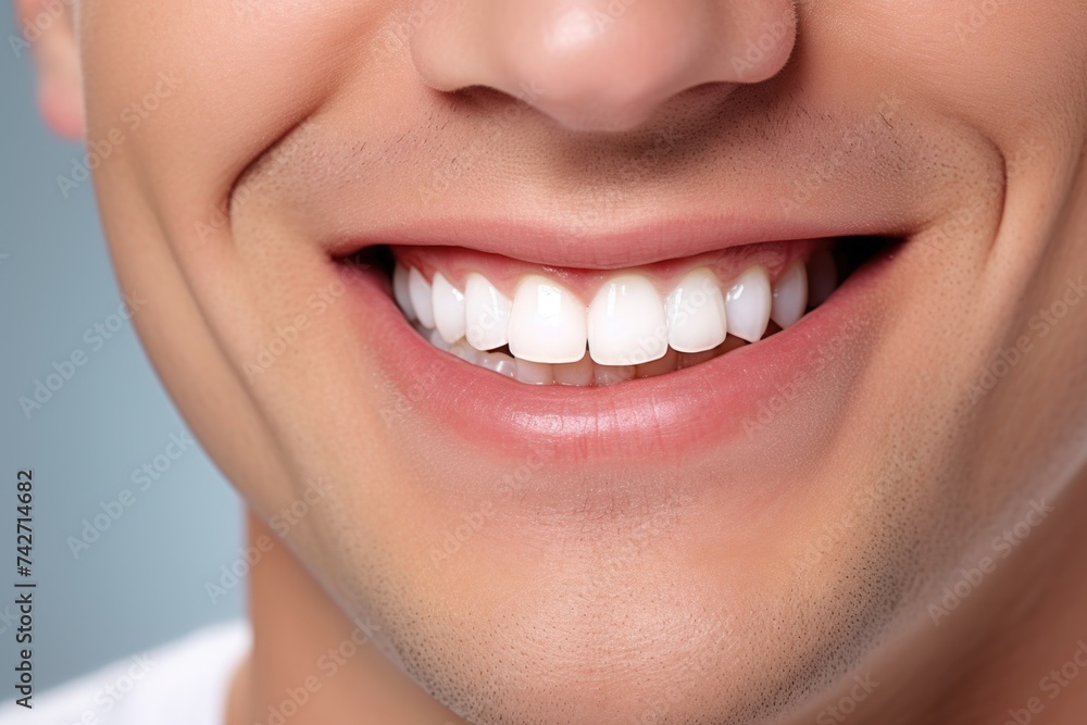 Fototapeta premium Close up of a person brushing teeth, great for dental hygiene concepts
