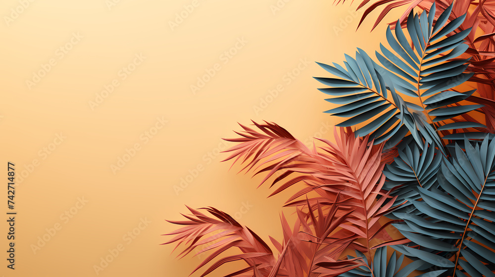 Natural background with palm leaves shadow