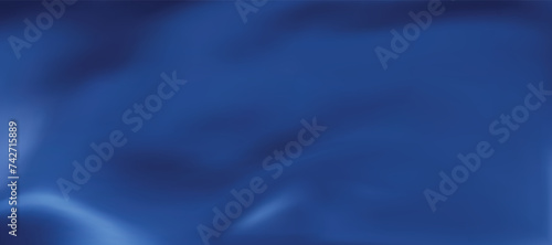 Abstract dark blue gradient background. Minimalistic subtle wavy silk texture. 3D vector illustration.