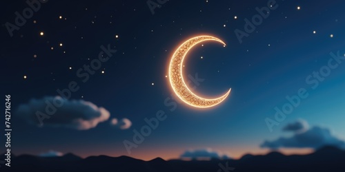 A clear view of the moon shining brightly in the night sky. Perfect for astronomy enthusiasts or night-themed designs