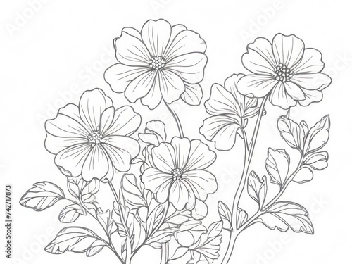 tree branch line floral hand-drawn sketch