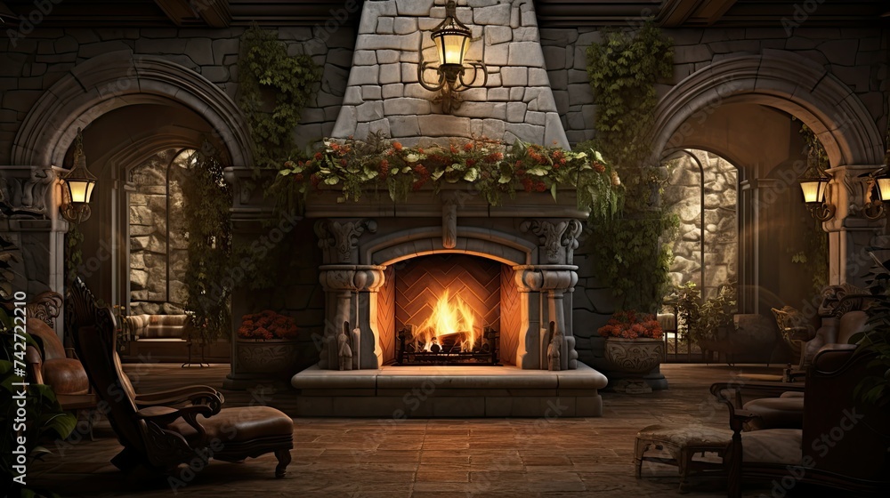 warmth fireplace room