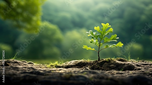 growth oak sapling