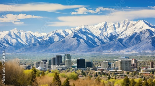 Fototapeta Naklejka Na Ścianę i Meble -  skiing salt lake city mountains