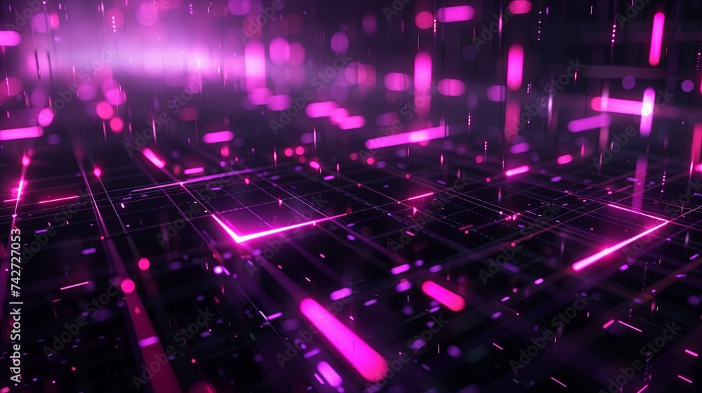 Abstract violet grid background, purple silky smoke, neon glow background, wallpaper, laser beam light lines, high speed internet, technology backdrop. Abstract violet grid background, purple silky smoke, neon glow background, wallpaper, laser beam light lines, high speed internet, technology backdrop.
