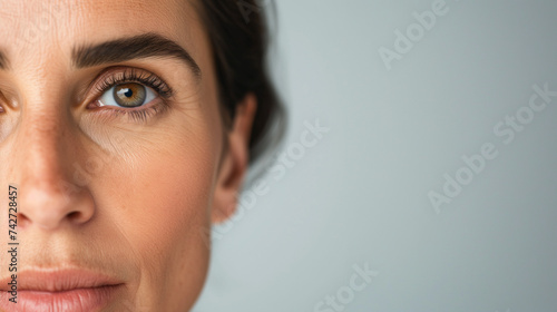 Close up portrait of a woman in her middle age