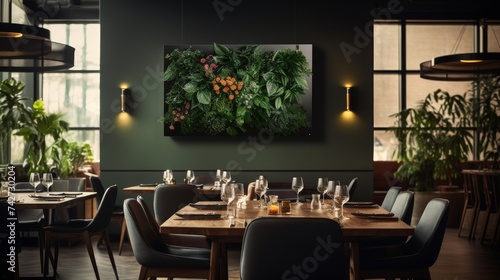 Dining Room With Large Picture Above Table