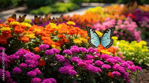 plants butterfly flower bed photo