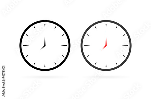 Free Download Clock icons. Wall clock icons. Flat style. Vector icons - GFXLoad