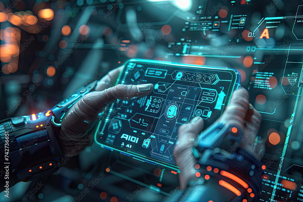 a hand holding a smartphone, in the center of the screen there is the word AI
a hand holding a smartphone, in the center of the screen there is the word AI