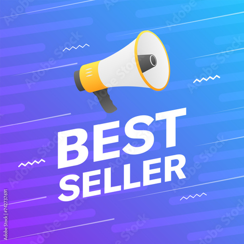 Best seller banner icon. Best seller. Flat style. Vector icon