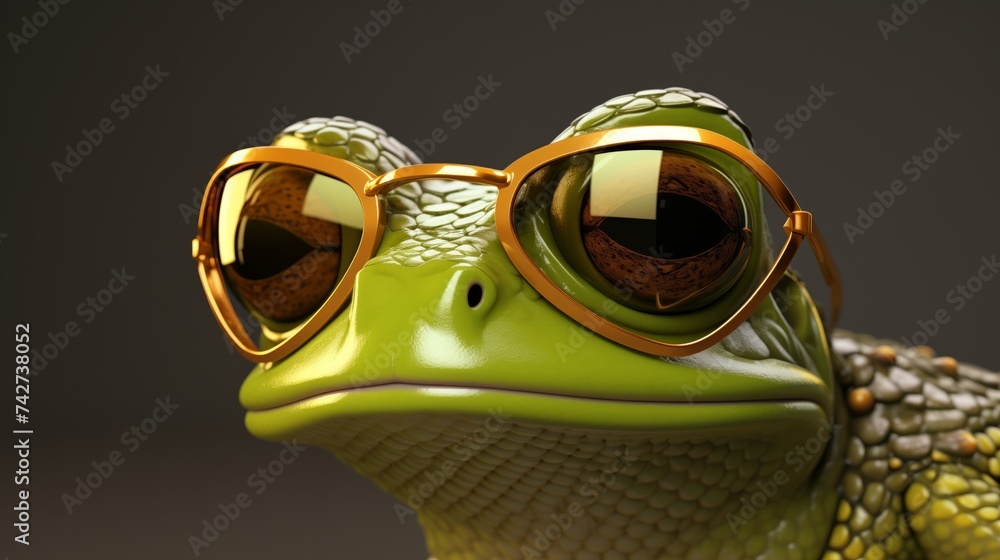 Chic Toad in glasses