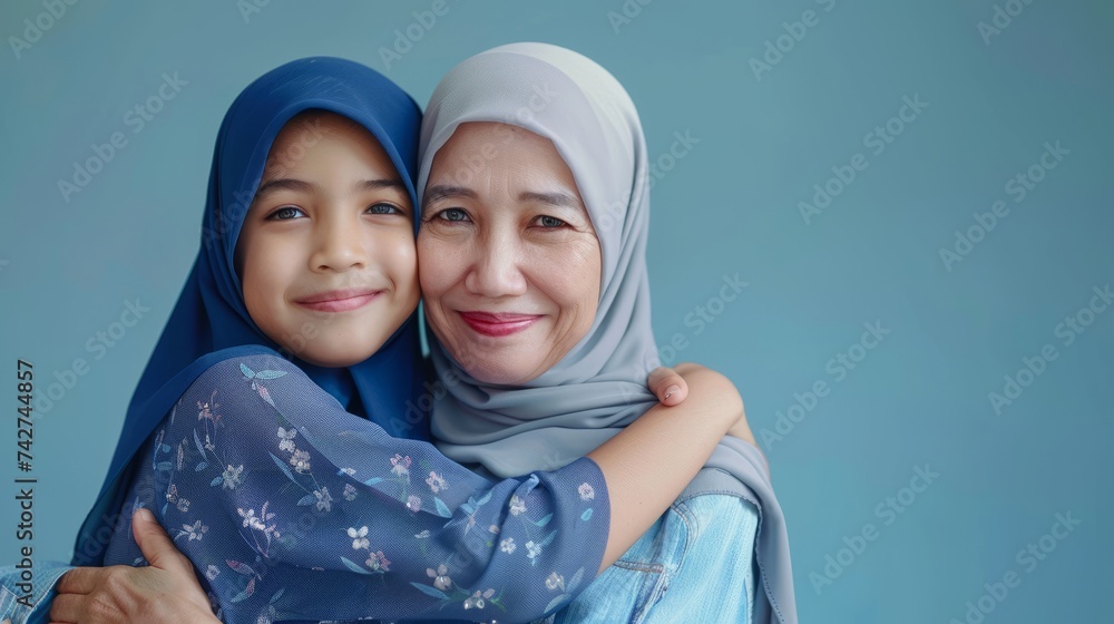 Celebrate the special bond between a happy Malay mother and daughter, symbolizing love and affection on Mother’s Day. Generative AI technology Celebrate the special bond between a happy Malay mother and daughter, symbolizing love and affection on Mother’s Day. Generative AI technology