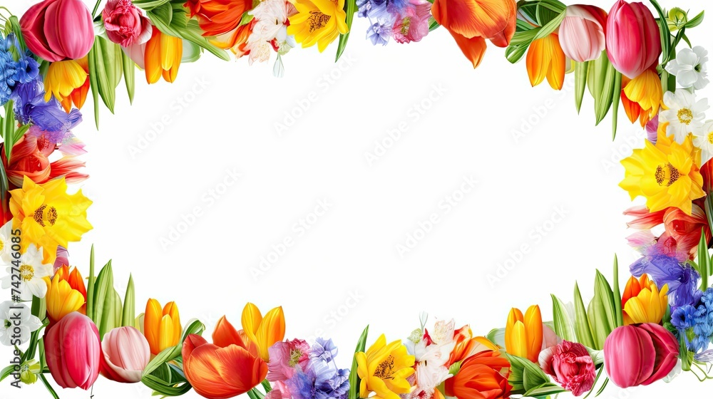 garden spring flowers frame