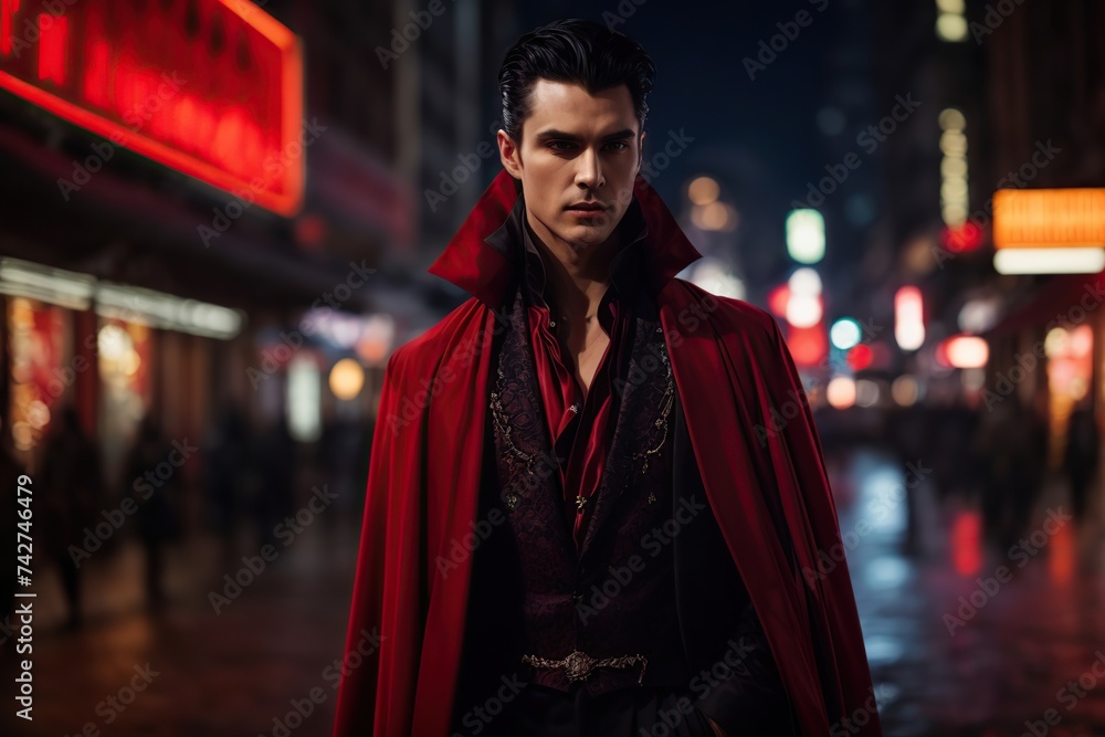 young vampire in the city at night young vampire in the city at night