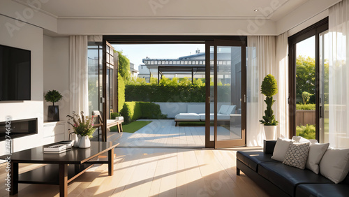 modern living room with a view